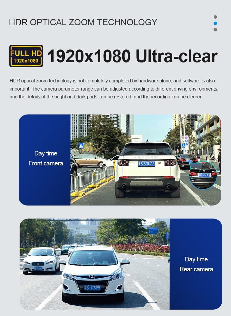 مثبت كاميرا الحركة، مسجل فيديو رقمي للسيارة، 3.16 بوصة، مسجل فيديو عالي الدقة 1080 بكسل، مسجل سيارة، كاميرا لوحة القيادة، مسجل فيديو مزدوج - Image 5