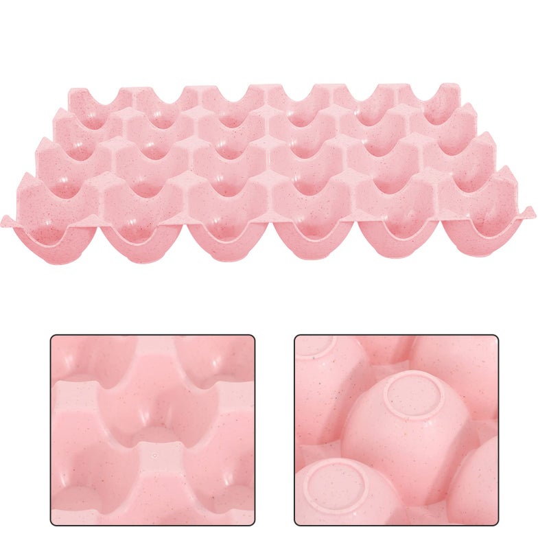 Stackable Egg Holder For Refrigerator Durable Egg Storage Container Kitchen Organizer Pink - Image 3
