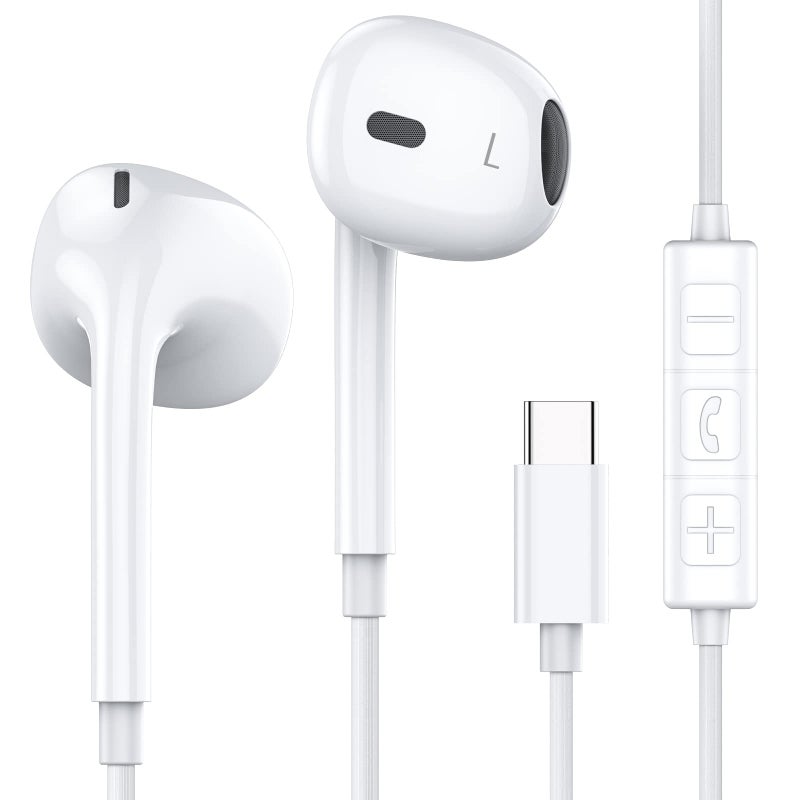 MOSWAG USB C Headphone Wired Earbuds in Ear Headphones with Mic and Volume Control Compatible with iPhone 15 proPro max iPad Air Samsung Galaxy S23 S22 Pixel 7 6 6a 5 OnePlus 9 - Image 2