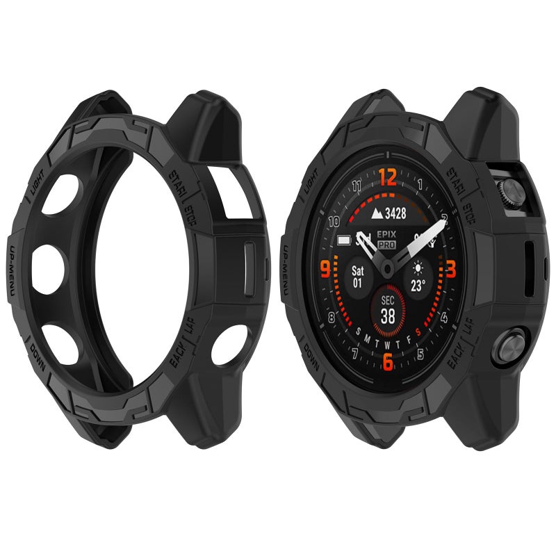Disscool غطاء حالة متوافق مع Garmin EPIX Pro 51mm/Fenix 7X Pro/Fenix 7X، غطاء حماية مضاد للسقوط من PC بديل، ملحقات ساعة ذكية (51mm/أسود) - Image 1