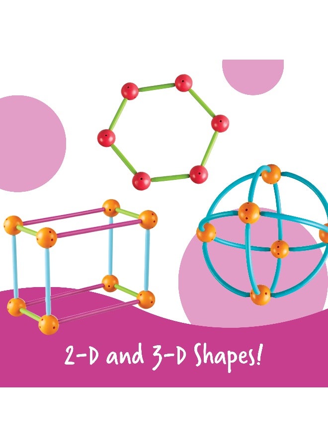 ليرننج ريسورسز مجموعة موارد التعلم "الغوص في الأشكال البحرية وبناء الهندسة"، مجموعة بناء الأشكال ثنائية وثلاثية الأبعاد مع بطاقات أنشطة، للأعمار من 6 سنوات فما فوق - Image 2