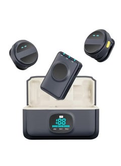SX21-New 1 Drag 2 Lavalier Microphone | 2.4GHz Wireless Mini Microphone for Mobile Phones – Dual Mic Setup for Clear Recording – Noise Reduction & Real-Time Sync – Plug & Play, No App Needed – Perfect for Vlogs, Interviews, Podcasts & Live Streaming