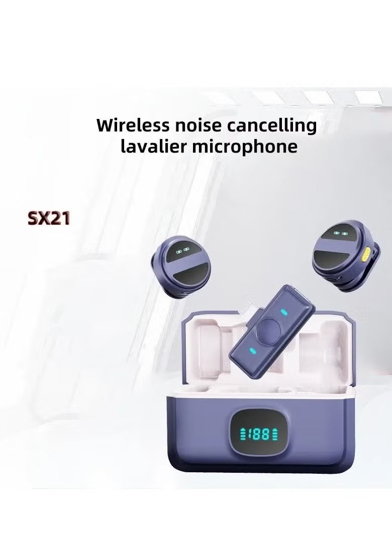 TIGER - SX21-New 1 Drag 2 Lavalier Microphone | 2.4GHz Wireless Mini Microphone for Mobile Phones – Dual Mic Setup for Clear Recording – Noise Reduction & Real-Time Sync – Plug & Play, No App Needed – Perfect for Vlogs, Interviews, Podcasts & Live Streaming - Image 1