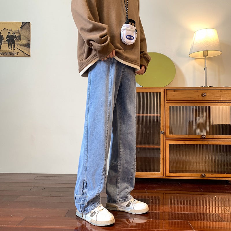 Unisex Classic Denim Jeans Loose Fit Daily Outdoor Wear - Image 4