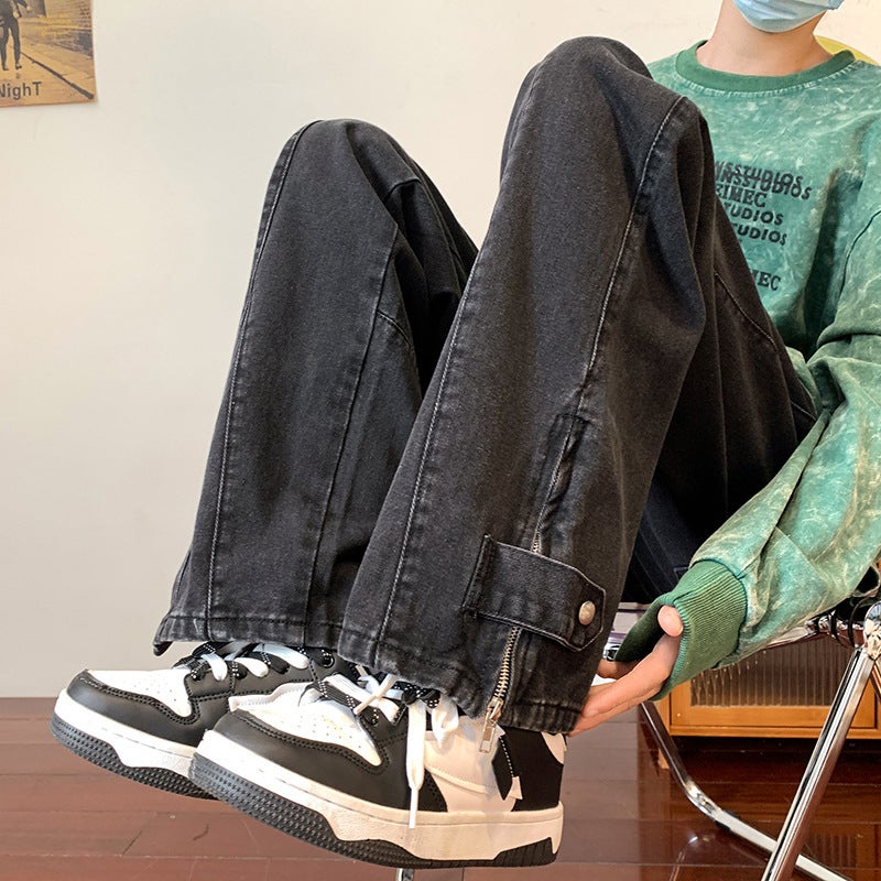 Unisex Classic Denim Jeans Loose Fit Daily Outdoor Wear - Image 3
