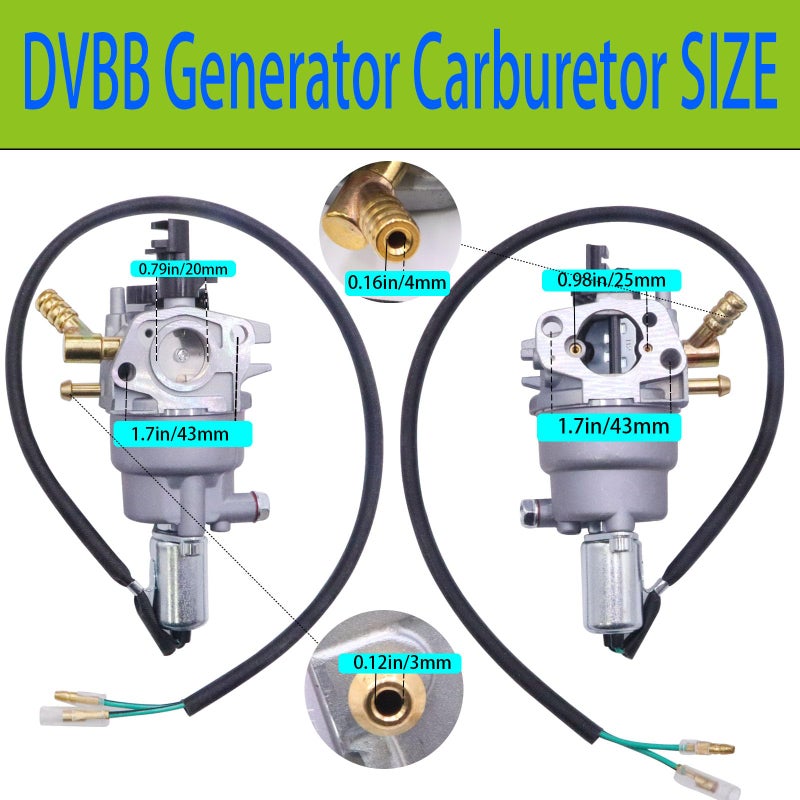 DVBB 76533 Dual Carburetor Huayi OEM Compatible with Champion 4750 4375 4000 Watt Generator 76533 100307 100397 100401 100456 100479 100524 100628 100629 Carb Assembly - Image 2