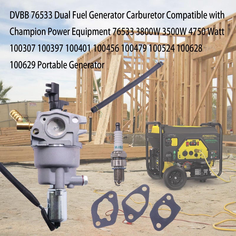 DVBB 76533 Dual Carburetor Huayi OEM Compatible with Champion 4750 4375 4000 Watt Generator 76533 100307 100397 100401 100456 100479 100524 100628 100629 Carb Assembly - Image 5