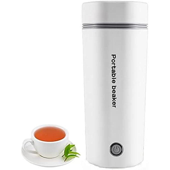 BLYPHOO Portable Electric Kettle Portable Water Boiler Stainless Steel Travel Beaker Tea Kettle Automatic Shut Off Electric Kettle For Travel  Electric Mini Travel Kettle For Making Tea Coffee Milk 350Ml - Image 2