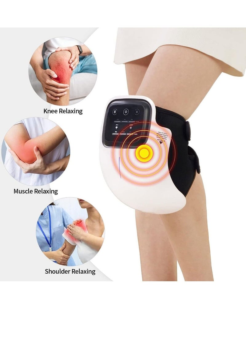 Raxoom - Knee Massager with Heat and Vibration, Cordless Rechargeable Massager with Adjustable Brace Straps for Knee Joint Pain Injury, Swelling and Stiffness - Image 1