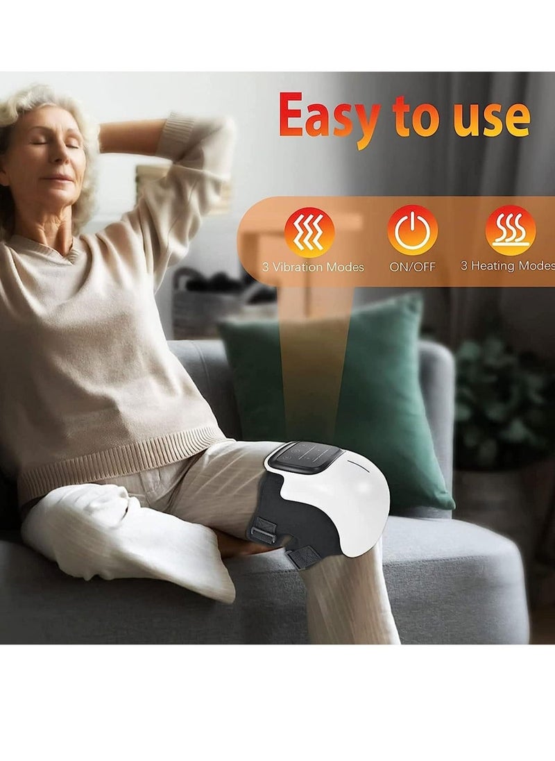 Raxoom - Knee Massager with Heat and Vibration, Cordless Rechargeable Massager with Adjustable Brace Straps for Knee Joint Pain Injury, Swelling and Stiffness - Image 1