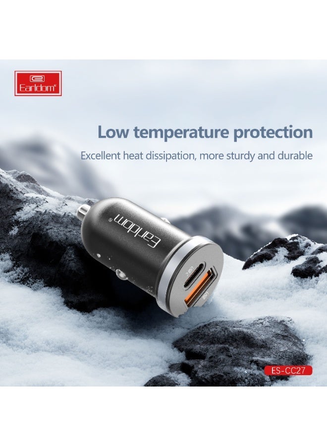 Earldom 30W Car Charger CC27 Dual USB Fast Charging Adapter 12V–24V - Image 4