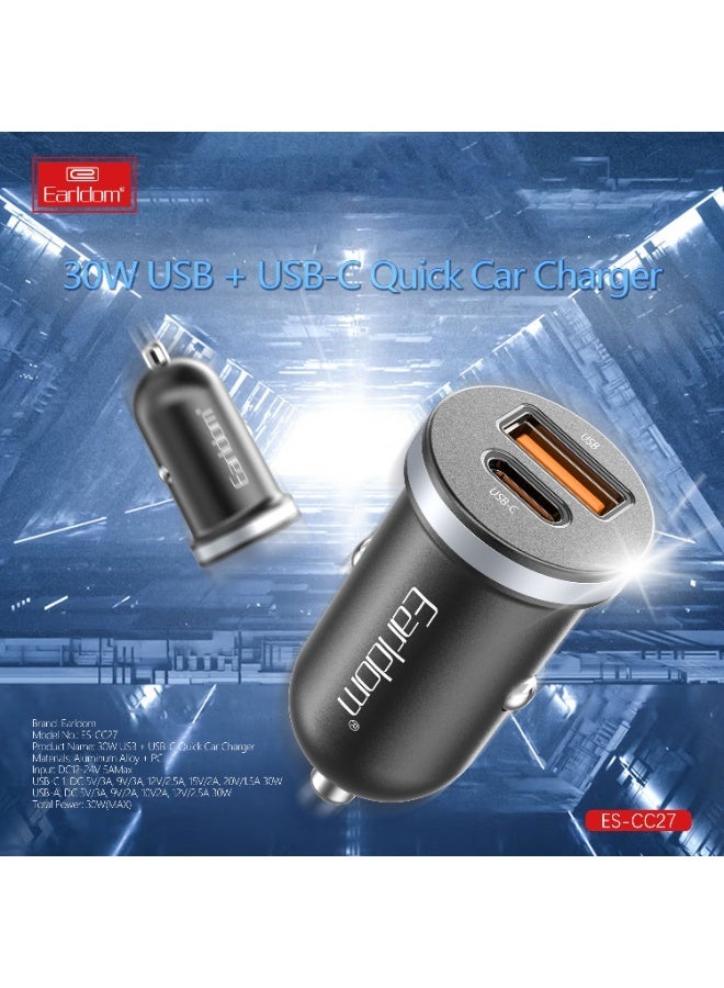 Earldom 30W Car Charger CC27 Dual USB Fast Charging Adapter 12V–24V - Image 5