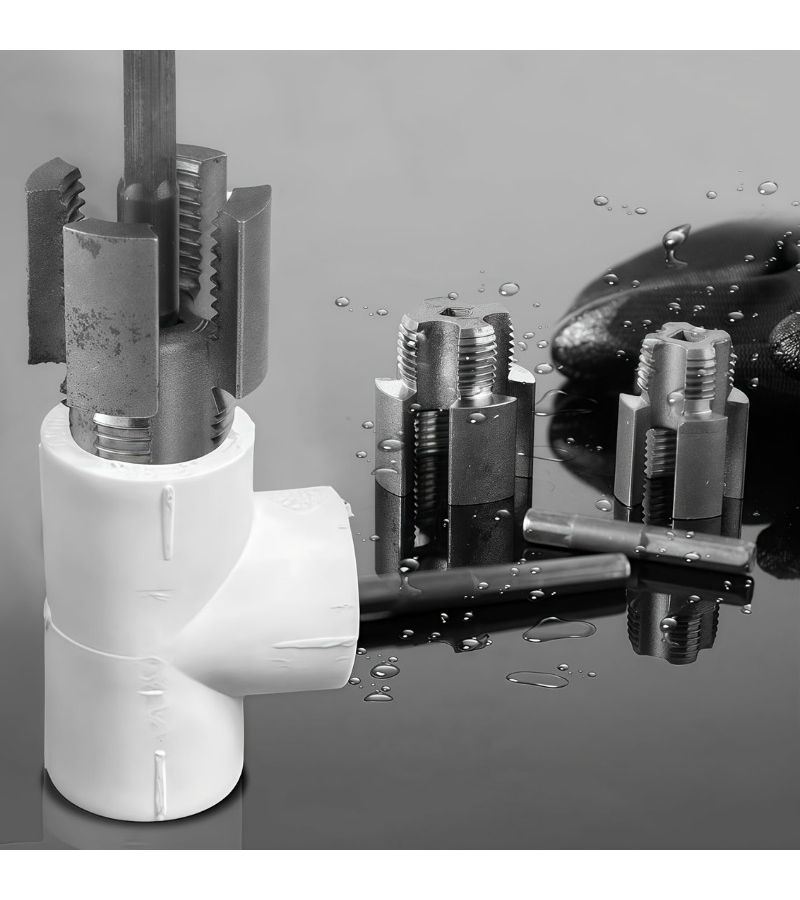 5 Pcs Heavy Duty Metal Pipe Threading Tool Set 1/2 3/4 1 Inch Internal External Dies - Image 2