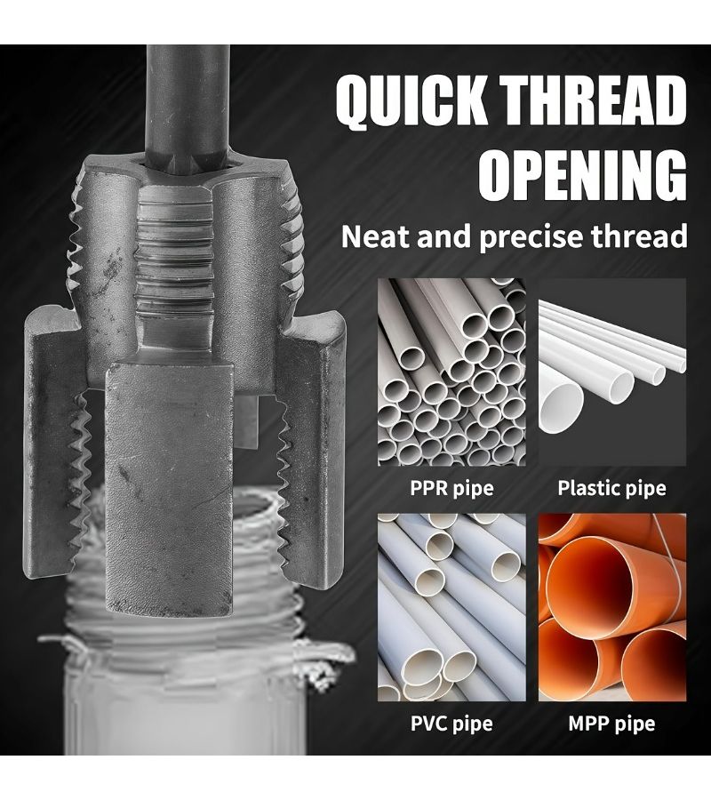 5 Pcs Heavy Duty Metal Pipe Threading Tool Set 1/2 3/4 1 Inch Internal External Dies - Image 4