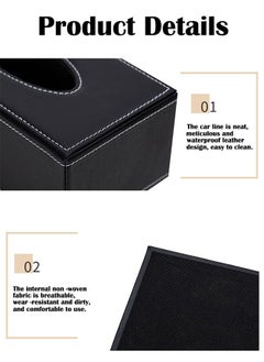 ZCM-HAPPY 2-Piece Leather Tissue Box Pumping Paper Box  - Image 2