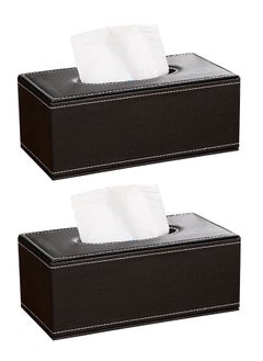 ZCM-HAPPY 2-Piece Leather Tissue Box Pumping Paper Box  - Image 1