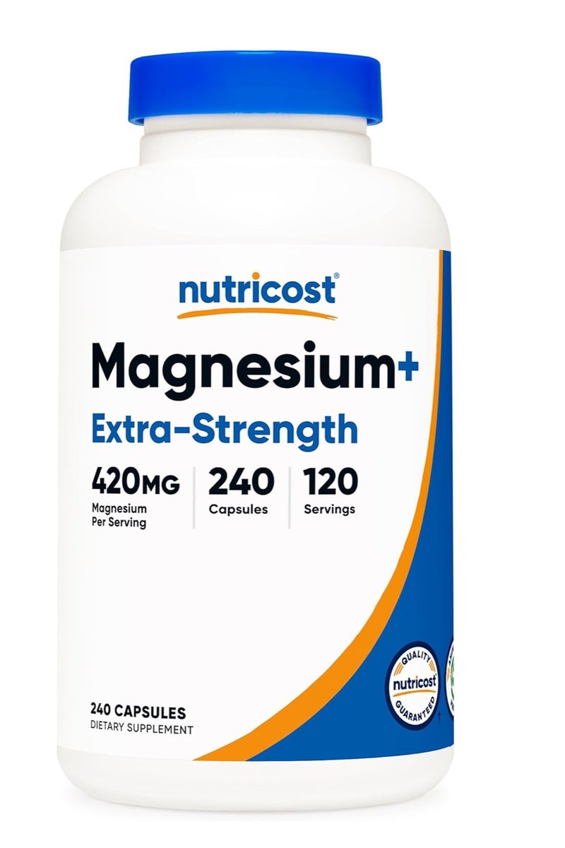 Nutricost Magnesium + Capsules 420mg 240 Caps - Image 1