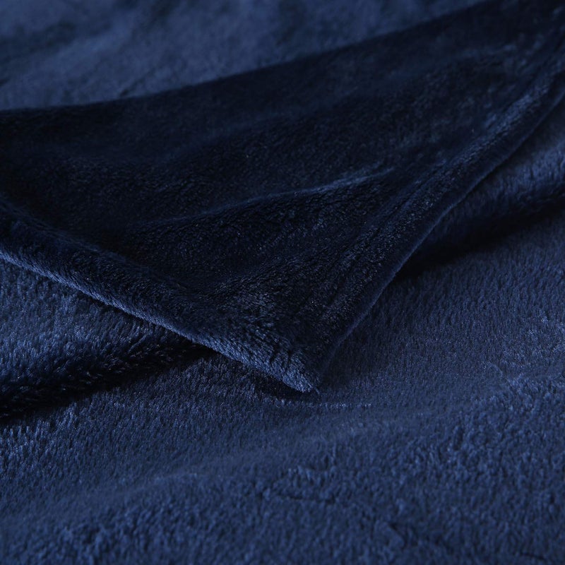 TASTHROW Large Flannel Fleece Throw Blanket, 50Ã—70 Inch - Cozy Lightweight Thick Blanket - All Seasons Suitable for Women, Men and Kids (Navy) - Image 2
