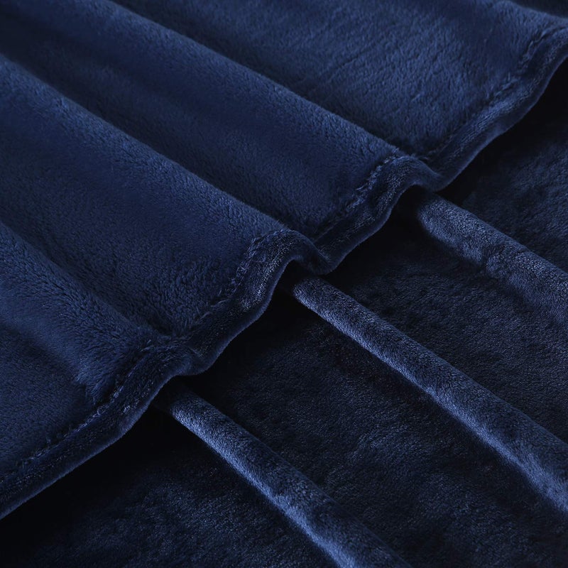 TASTHROW Large Flannel Fleece Throw Blanket, 50Ã—70 Inch - Cozy Lightweight Thick Blanket - All Seasons Suitable for Women, Men and Kids (Navy) - Image 5
