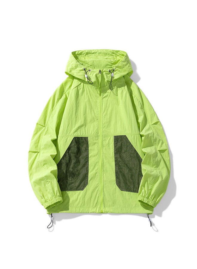 Song Feng Ya Summer Color-matching Thin Sports Outdoor Sun Protection Suit Couple's Coat Men's Breathable Loose Men's Hooded Sun Protection Suit For Men  - Image 1