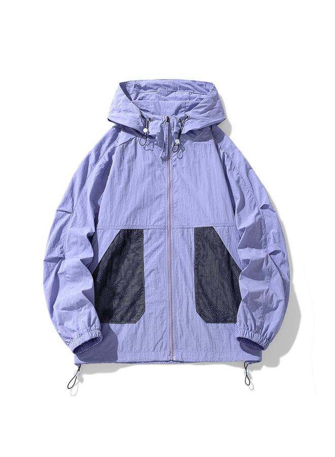 Song Feng Ya Summer Color-matching Thin Sports Outdoor Sun Protection Suit Couple's Coat Men's Breathable Loose Men's Hooded Sun Protection Suit For Men  - Image 4