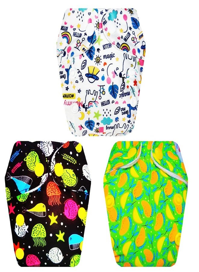 حفاضات قماشية فاخرة من دمبلدو للأطفال حديثي الولادة مع طبقة امتصاص مدمجة (عبوة من 3) | ملائمة محكمة | طبقة امتصاص من 6 طبقات | سريعة الجفاف | مصممة من قبل الأمهات | من 0 إلى 4 أشهر | للجنسين - Image 1