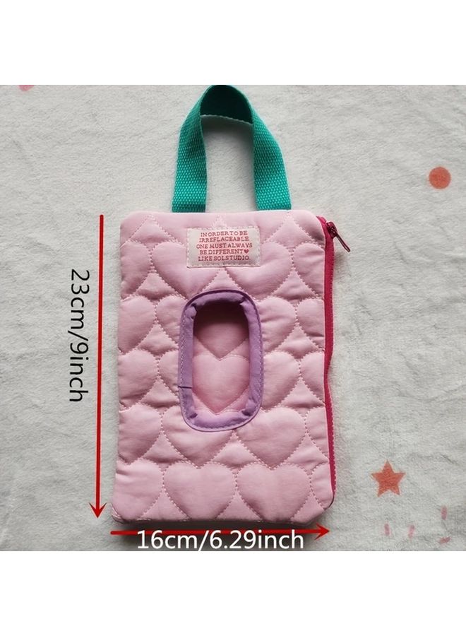 Pink Portable Pull Out Travel Tissue Box Wet Wipes Organizer Diaper Changing Pouch - Image 3