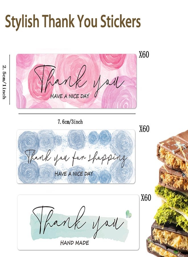 XLANMAY 360PCS Chocolate Bar Wrappers Set Includes 180pcs 2.4 * 7inches Chocolate Bar Packaging Bags and 180pcs Thank You Stickers Self Adhesive Plastic Chocolate Wrappers for Homemade Chocolate Candy - Image 4