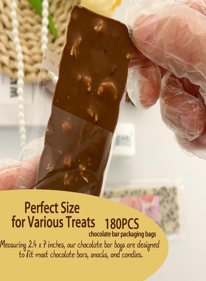 XLANMAY 360PCS Chocolate Bar Wrappers Set Includes 180pcs 2.4 * 7inches Chocolate Bar Packaging Bags and 180pcs Thank You Stickers Self Adhesive Plastic Chocolate Wrappers for Homemade Chocolate Candy - Image 3