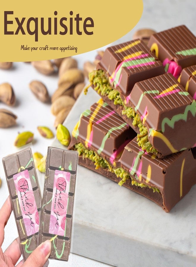XLANMAY 360PCS Chocolate Bar Wrappers Set Includes 180pcs 2.4 * 7inches Chocolate Bar Packaging Bags and 180pcs Thank You Stickers Self Adhesive Plastic Chocolate Wrappers for Homemade Chocolate Candy - Image 2