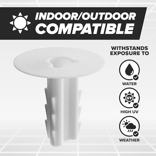 THE CIMPLE CO Single Wall Grommets for Cables Drywall, 100 PCS, 1/2-in Feed-Through Bushing, Grommet, Coaxial Cable Wall Pass Through, Cord Hole Cover, CCTV, White - Image 5