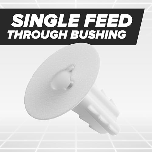 THE CIMPLE CO Single Wall Grommets for Cables Drywall, 100 PCS, 1/2-in Feed-Through Bushing, Grommet, Coaxial Cable Wall Pass Through, Cord Hole Cover, CCTV, White - Image 2