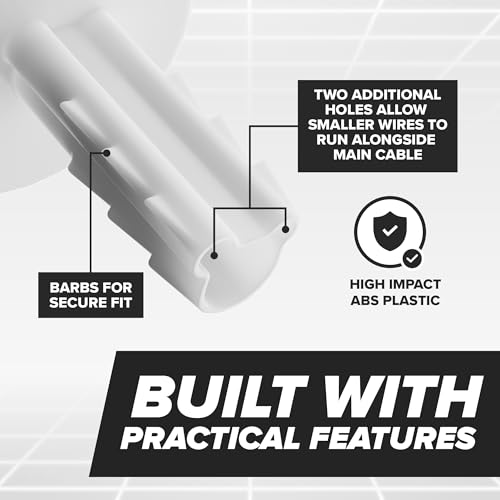 THE CIMPLE CO Single Wall Grommets for Cables Drywall, 100 PCS, 1/2-in Feed-Through Bushing, Grommet, Coaxial Cable Wall Pass Through, Cord Hole Cover, CCTV, White - Image 4