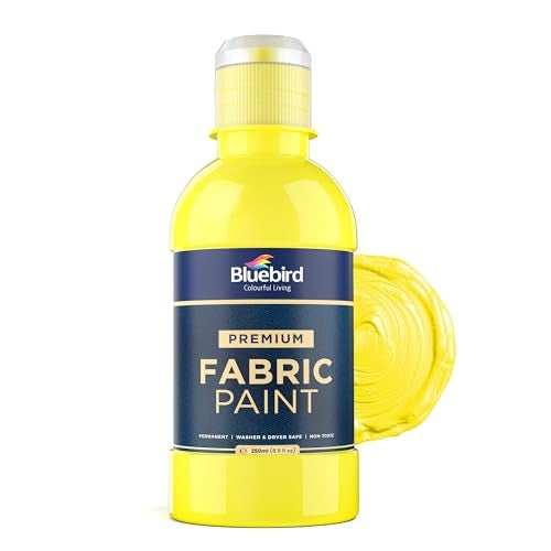 BLUEBIRD Fabric Paint Lemon Yellow 85 Fl Oz Permanent Fabric Paints for Clothes Furniture Upholstery - Image 1