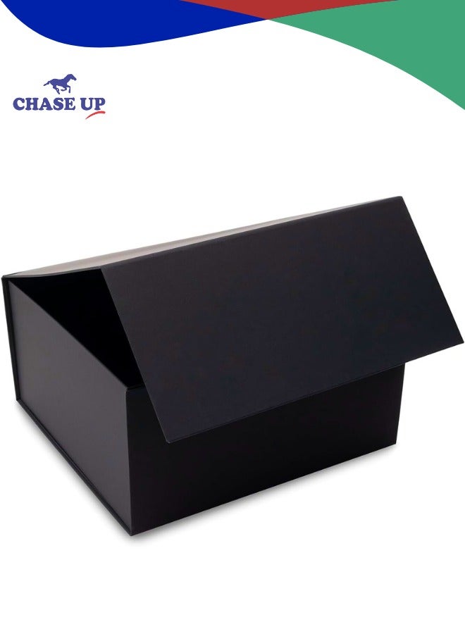 Chase Up Large Black Magnetic Gift Box – 32x32x16 cm (12x12x6 Inches) – Matte Finish with Collapsible Lid – Pack of 1 – Ideal for Small Business, Weddings, Holidays, Birthdays & Premium Gifting  - Image 1