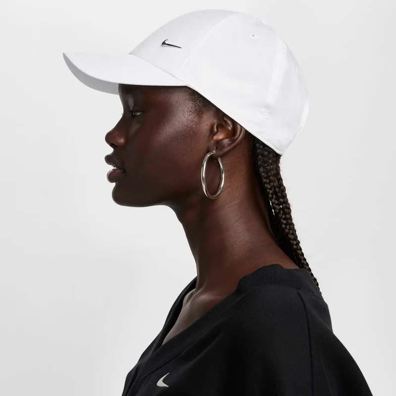 Nike White Club Structured Metal Swoosh Cap  | Best Price UAE