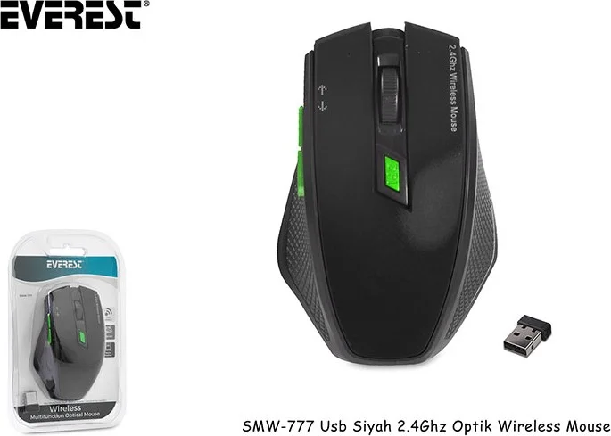 Everest SMW-777 BLACK USB 2.4 GHZ Optical Wireless Mouse