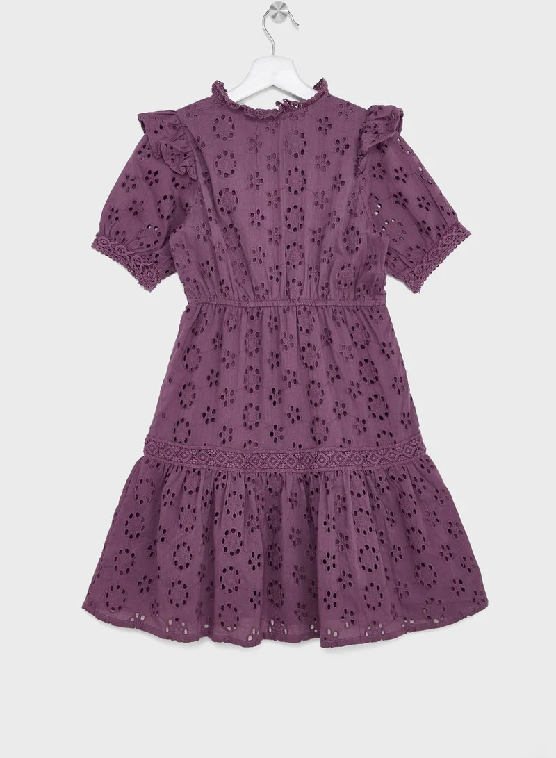 Pinata Girls Lace Detail Ruffle Dress
