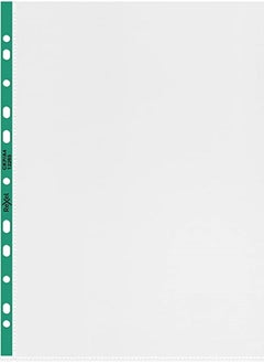 Rexel Rexel A4 100 Piece Punched Pocket with Green Spine Glass Clear  - Image 3