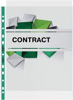 Rexel Rexel A4 100 Piece Punched Pocket with Green Spine Glass Clear  - Image 4