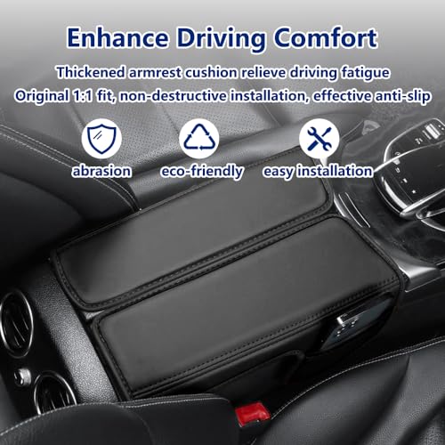 ATNVIDSG Center Console Cover Compatible with Mercedes Benz E Class W213 E200 E250 E300 E400 E450 2017-2023 and GLS Class C257 CLS450 2019-2023 Armrest Cover Pad Leather Cushion Protector with Pocket - Image 3