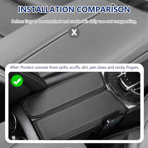 ATNVIDSG Center Console Cover Compatible with Mercedes Benz E Class W213 E200 E250 E300 E400 E450 2017-2023 and GLS Class C257 CLS450 2019-2023 Armrest Cover Pad Leather Cushion Protector with Pocket - Image 4