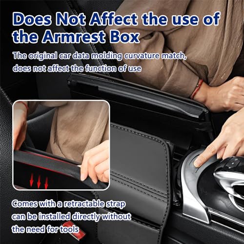 ATNVIDSG Center Console Cover Compatible with Mercedes Benz E Class W213 E200 E250 E300 E400 E450 2017-2023 and GLS Class C257 CLS450 2019-2023 Armrest Cover Pad Leather Cushion Protector with Pocket - Image 5