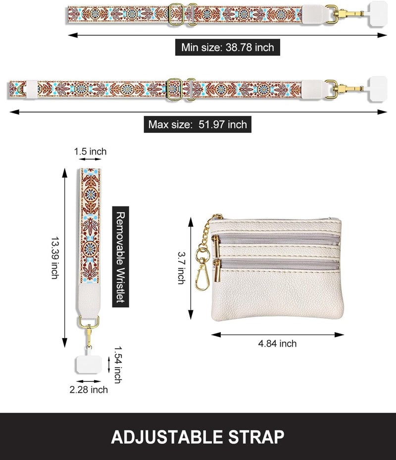 KHOLAD Phone Wrist Strap with Zipped Pouch Clip & Go Strap for Mobile with Leather Wallet Crossbody Adjustable Buckle Chain Lanyard - Comfortable & Durable Accessory for Stylish Women - Image 5