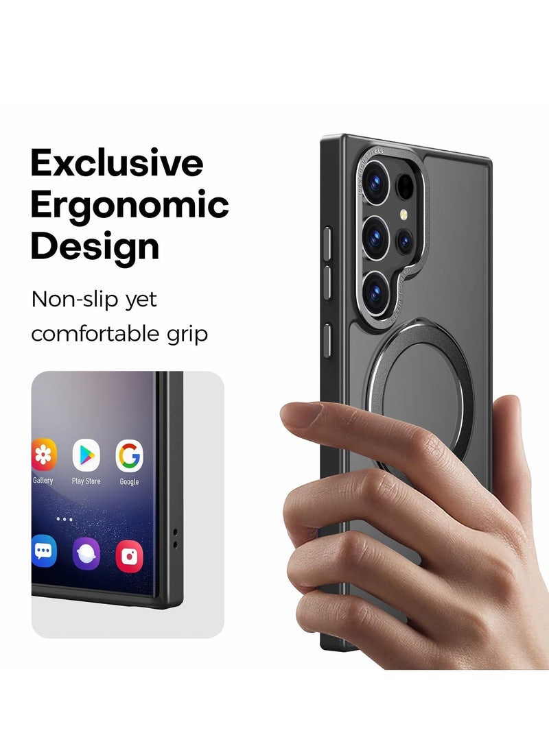 Asan Ge for Samsung S23 Ultra Case, Compatible with MagSafe, Magnetic Cover with Invisible Stand, Translucent Matte Back Shockproof Case, Slim Full Protection Phone Case for Galaxy S23 Ultra 5G (Black) - Image 5