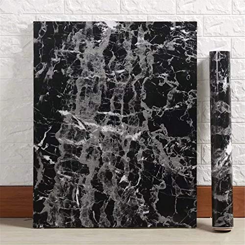 Yancorp Black Marble Contact Paper Black Peel and Stick Wallpaper Self Adhesive Countertop Removable Vinyl Wrap Bachsplash Shelf Liner (11.8" x 78.7") - Image 2