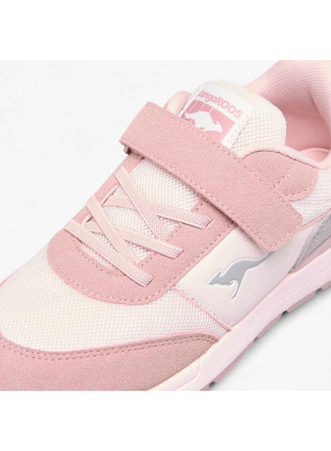 kangaROOS Girls' Logo Embossed Sports Shoes with Hook and Loop Closure - Image 4