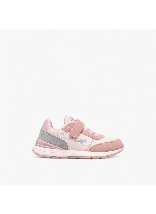 kangaROOS Girls' Logo Embossed Sports Shoes with Hook and Loop Closure - Image 3