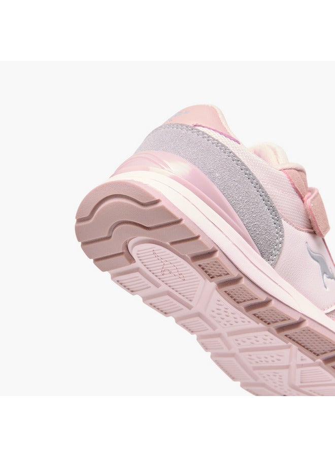 kangaROOS Girls' Logo Embossed Sports Shoes with Hook and Loop Closure - Image 5