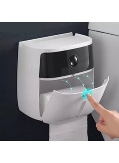 Generic Organize your bathroom in style with this modern multifunctional bathroom organizer! Features a tissue holder, a drawer for personal items, and a mobile phone holder, with double-sided adhesive for easy, no-drill installation — a practical and contemporary addition to any bathroom.  - Image 3